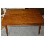 MidCentury Solid Wood w/ Brass Caps Accent Table