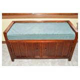 Contempo Double Doored Oak Tone Storage Bench
