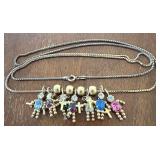 925 Sterling Italy Box Chain w/ Birthstone Charms