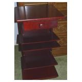 Dark Cherry Tone Wooden Drawered Magazine