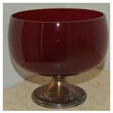 Gorham Sterling Silver Weighted Base Ruby Red