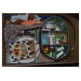 Box of Home Decor w/ Galvanized Organizer +