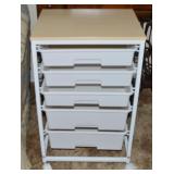 Modern 5 Drawer w/ Wood Top Storage Organizer