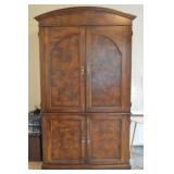 Modern Burlwood-Design Entertainment Armoire