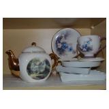 Kitchen Shelf Contents Lot: Thomas Kinkade Teapot