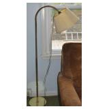 Vtg Brass Gooseneck Floor Lamp 52" tall as sitting