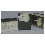 (3) Boxed Dept 56 Snow Babies Pcs w/ Band +