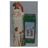Vtg Ceramic 11.25"t Santa Claus Candle Stick +