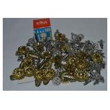 Large Lot of Silver & Gold Toned Tree Clip Candle