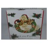 Fitz & Floyd Ceramic Santa Claus Canape Plate