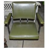 Vintage Green Upholstered Steel Office Chair