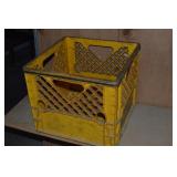 Vintage Yellow Plastic Milk Crate