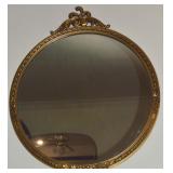 Hollywood Regency Gilt Framed Round Wall Mirror 36