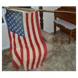 Vtg Atlas Cotton 50 Star US Flag w/ 6