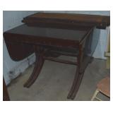 Antique Duncan Phyfe Lyre Design Dining Table