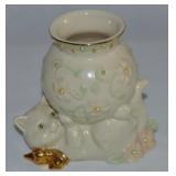 Lenox Petals & Pearls Porcelain Kitten Bud Vase