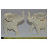 Pair Lenox China Elephant Tea Light Candle Holders