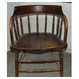 Antique Barrel Back Pub Chair 23w - needs a