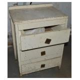 Small 3 Drawer Whitewashed Cabinet 26x18x13