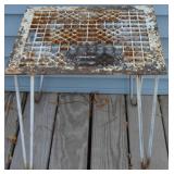 Antique Cast Iron Grate Table 18.25 x 16.25 x 18t