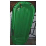 Vtg Paris Green Hard Plastic Snow Toboggan
