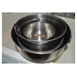 (5) Stainless Steel Mixing Bowls 5.5" - 10" Diam
