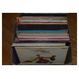 Box of Vintage 33 1/3 & 45 RPM Vinyl Record Albums