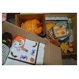 Box of Fall Decor & Halloween Party Supplies