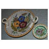 (2) Gouda Holland Art Pottery Pcs w/ Double Handle