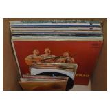 Box of Vintage 33 1/3 & 45 RPM Vinyl Record Albums