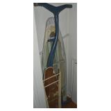 (2) Ironing Boards: Vtg Blue Metal 60" + Wooden