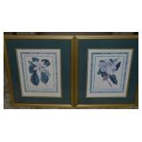 Pair Vtg Framed Magnolia Flower Wall Art 20.25x