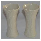(2) Lenox Ivory China Woodland Acanthus 6.5" Vases