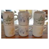 (6) Vtg Julia Lohrman Audlehelm Mini Mugs 2 5/8t
