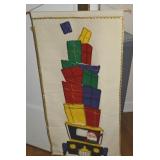 Vtg Felt & Sequined Santa Claus Delivery Truck