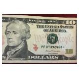 $10 2017A Star Note Ser# PF07392468*