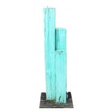 Teal Wood Display Stand 33'T