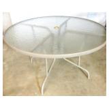 Glass Top Patio Table 48'R