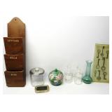 Wood Letter Holder,Ceramic Jar,Vase,Trinket Tray