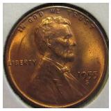 1955S Wheat Cent Unc/Bu