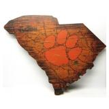 Clemson Tigers Distressed State W/Logo Sign