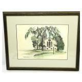 Pencil Watercolor 9/50 Church Picture 19.5'x16'