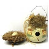 Gourd Bird House W/Birds Nest