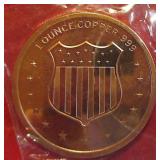 1 oz .999 Fine Copper Round The American Bison