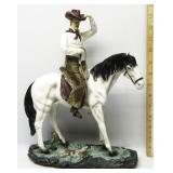 Cowboy On Horse Sculpture