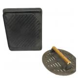 Grill Press W/Griddle Pan