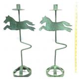 Metal Horse Candle Sticks