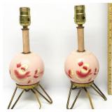 Art Deco Ceramic Pink Lamps