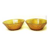 Tiara Amber Glass Bowls