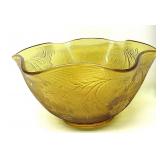 Tiara Amber Glass Serving Bowl